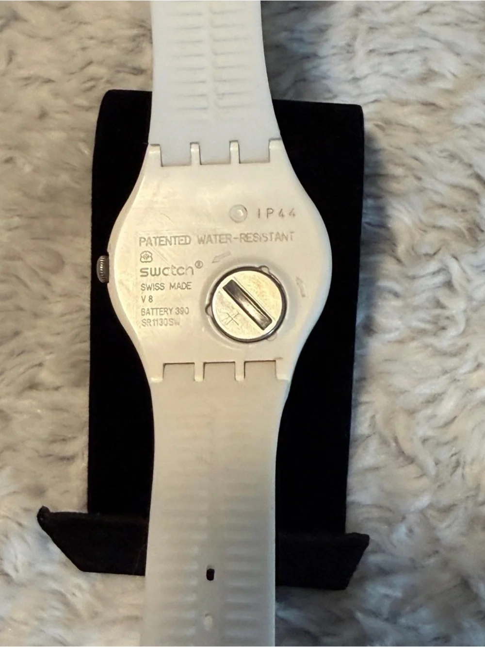 Swatch White Watch with Colorful Transparent Movement